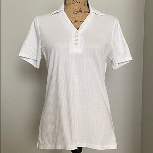 Cutter & Buck White DryTec Luxe Performance Polo Shirt